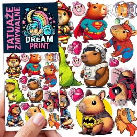 tatuaze-zmywalne-dla-dzieci-dzieciece-kapibara-capybara-wzory-jakosc