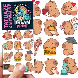 tatuaze-zmywalne-dla-dzieci-dzieciece-kapibara-capybara-wzory-jakosc