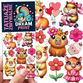 tatuaze-zmywalne-dla-dzieci-dzieciece-kapibara-capybara-wzory-jakosc
