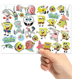 tatuaze-zmywalne-wodne-dla-dzieci-dzieciece-spongebob-wzory-super-jakosc
