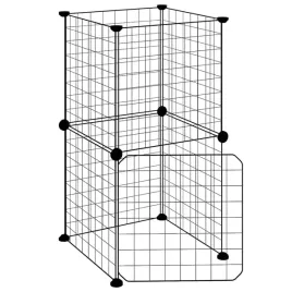 klatka-dla-zwierzat-z-bramka-8-paneli-czarna-35x35-cm-stal