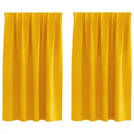 zaslony-2-pcs-musztardowo-zolty-140-x-140-cm-aksamit