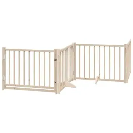 skladana-bramka-dla-psa-z-drzwiami-4-panele-320-cm-drewno