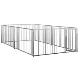 domek-dla-psa-z-zagroda-stalowy-200x400x100-cm-srebrny