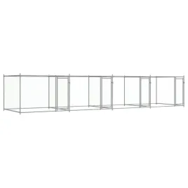 klatka-dla-psa-z-drzwiami-szara-8x2x15-m-stal