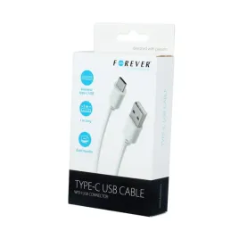 kabel-bialy-usb-ladowarka-forever-usb-c-10-m-2a