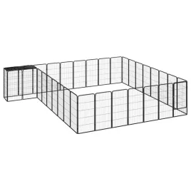 kojec-dla-psa-34-paneli-czarny-50x100-cm-stal