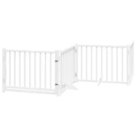 skladana-bramka-dla-psa-z-drzwiami-4-panele-biala-320-cm