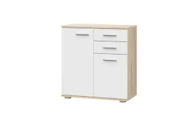 komoda-fun-kd-2-bialy-mat-dab-sonoma-szafka-z-drzwiami-i-szufladami