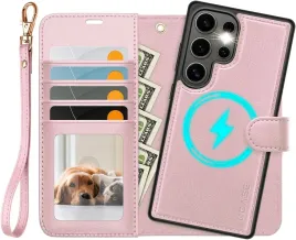 ocase-etui-skorzane-z-klapka-magsafe-do-samsung-galaxy-s25-ultra-2w1-rozowe