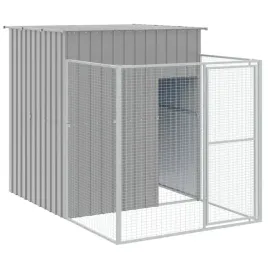 buda-dla-psa-z-wybiegiem-jasnoszara-165x251x181-cm-stal