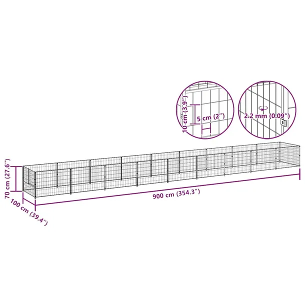 kojec-dla-psa-czarny-9-m-stalowy-wysokosc-produktu-70-cm