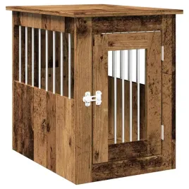 kojec-dla-psa-2-w-1-z-zamykanymi-drzwiami-stare-drewno-45x62x59-cm