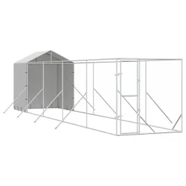 kojec-dla-psa-z-dachem-srebrny-2x10x25m-stal-galwanizowana