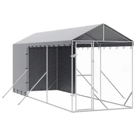 kojec-dla-psa-z-dachem-srebrny-2x6x25-m-stal-galwanizowana
