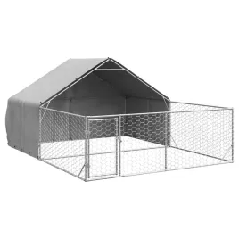 zewnetrzna-buda-dla-psa-z-wybiegiem-5x3x19-m-stal-ocynkowana