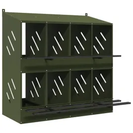 kurnik-legowy-z-8-przegrodami-oliwkowo-zielony-metalowy