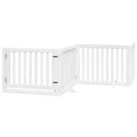 skladana-bramka-dla-psa-z-drzwiami-4-panele-biala-320-cm