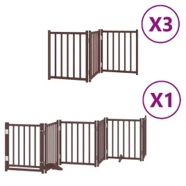 skladana-bramka-dla-psa-z-drzwiami-15-paneli-brazowa-750-cm