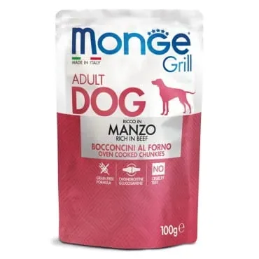Monge Dog Grill Adult kawałki z wołowiną 100g