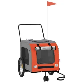 przyczepka-rowerowa-dla-zwierzat-xl-pomaranczowo-szara-68x134x73cm