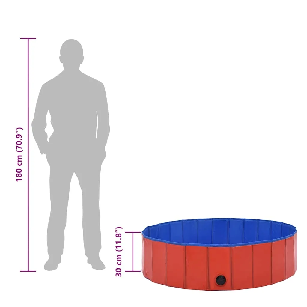 basen-dla-psa-120x30-czerwony-pvc-stan-nowy