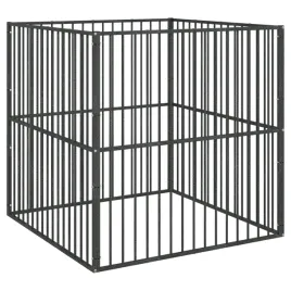 klatka-dla-psa-100x100x100-cm-czarna-stal-galwanizowana