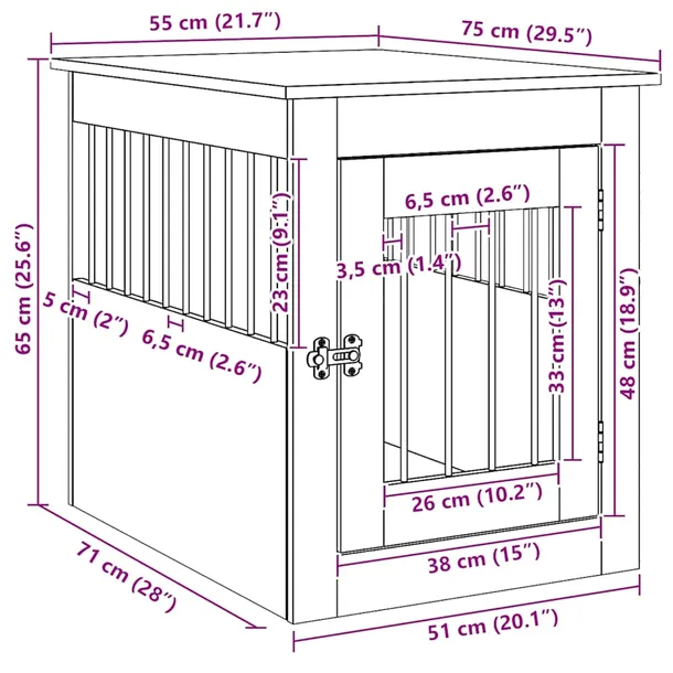 kojec-2w1-55x75x65-cm-dab-stan-nowy-dlugosc-75-cm