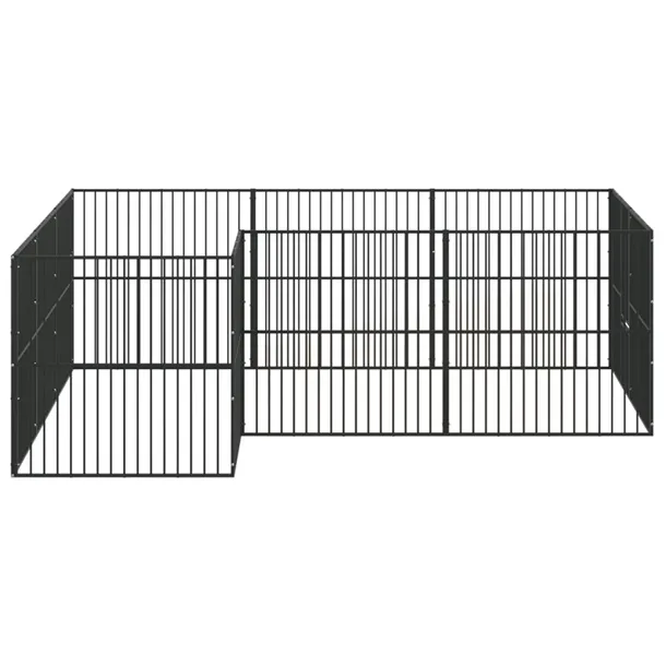 kojec-dla-psa-12-paneli-czarny-stal-galwanizowana-szerokosc-303-cm