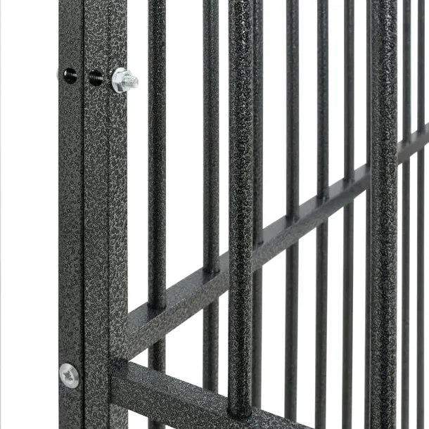 kojec-dla-psa-12-paneli-czarny-stal-galwanizowana-material-wykonania-metal