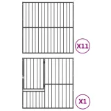 kojec-dla-psa-12-paneli-czarny-stal-galwanizowana-marka-vidaxl