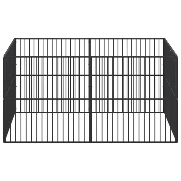 kojec-dla-psa-8-paneli-czarny-stal-galwanizowana-dlugosc-100-cm