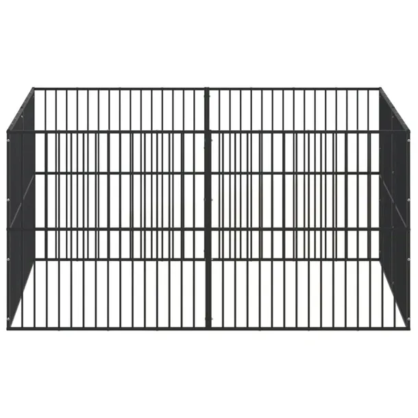 kojec-dla-psa-8-paneli-czarny-stal-galwanizowana-szerokosc-200-cm