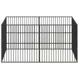 kojec-dla-psa-8-paneli-czarny-stal-galwanizowana-szerokosc-200-cm