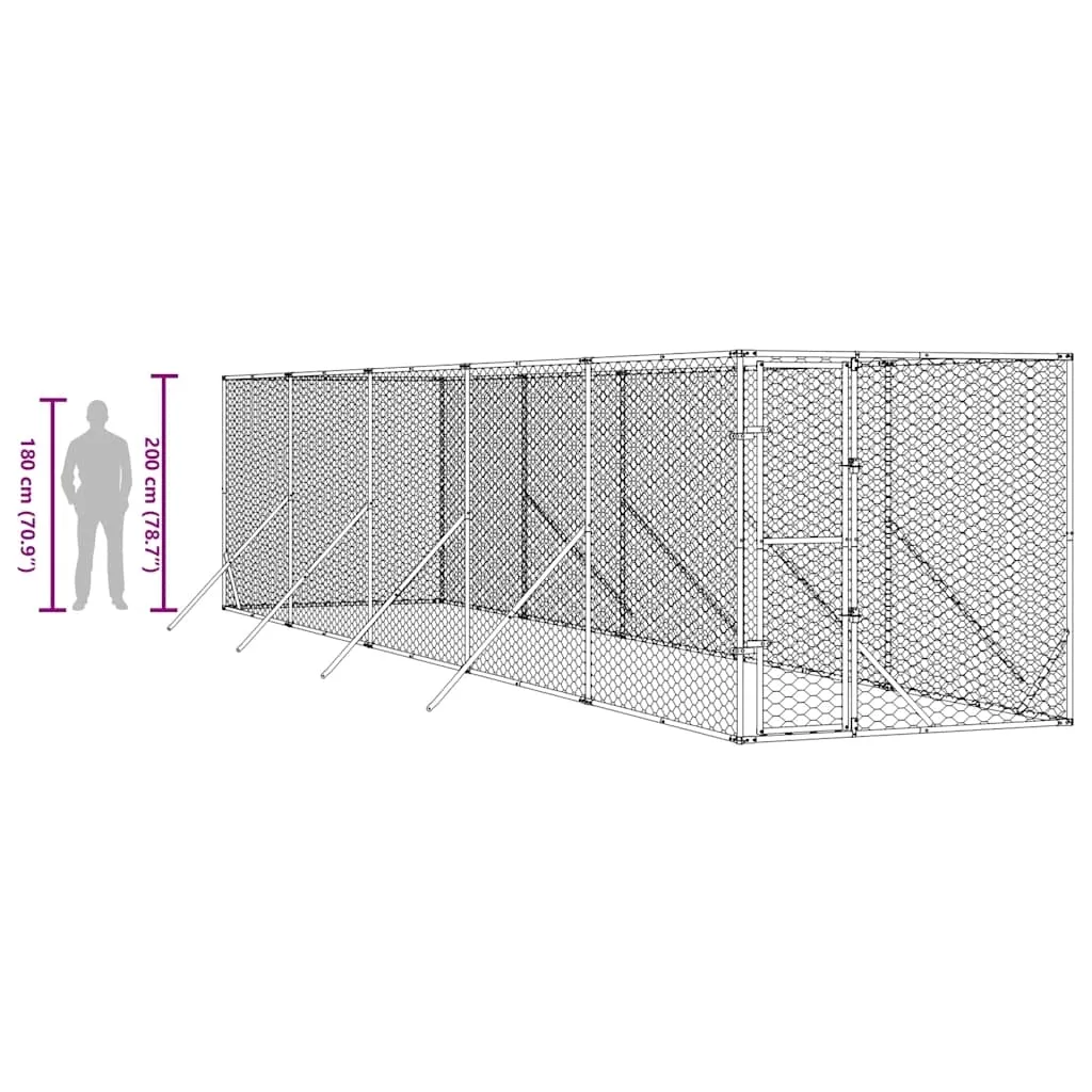 klatka-dla-psa-2x10x2m-srebrna-stan-nowy