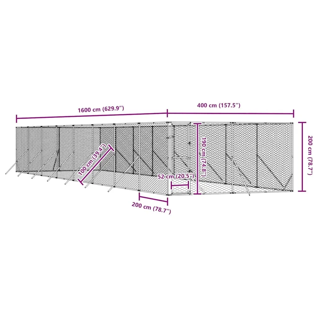 klatka-dla-psa-4x16x2m-srebrna-stan-nowy
