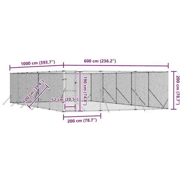 klatka-dla-psa-6x10x2m-srebrna-wysokosc-produktu-200-cm