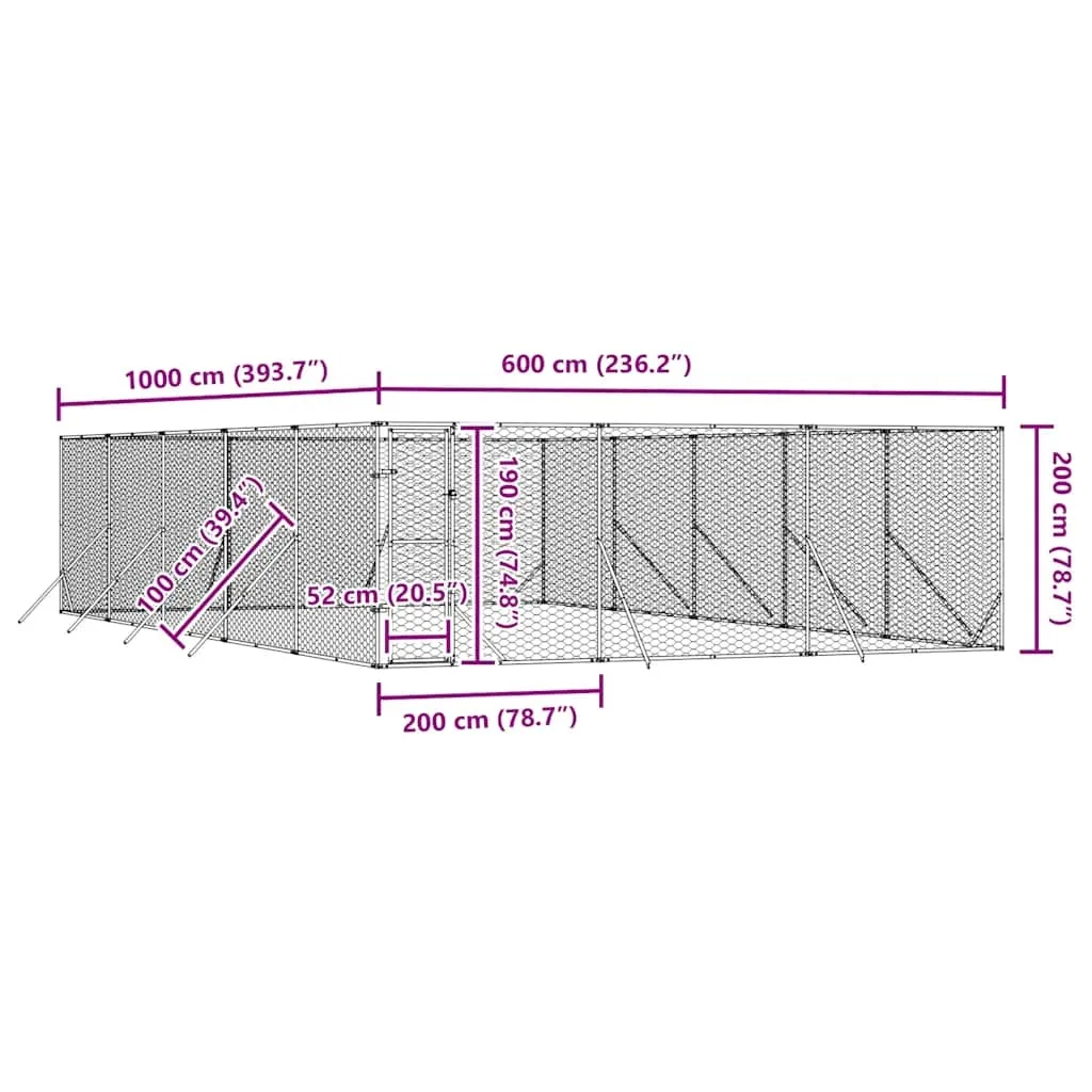 klatka-dla-psa-6x10x2m-srebrna-stan-nowy