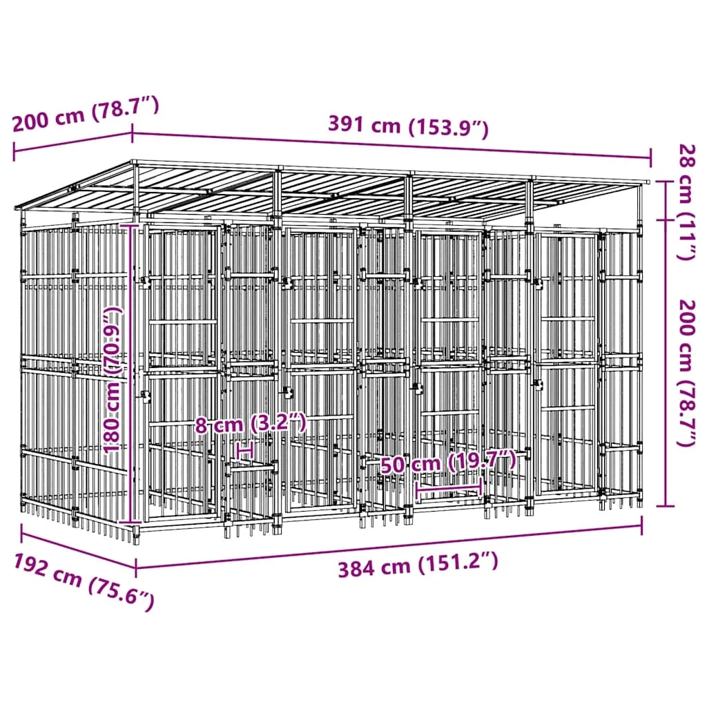 kojec-dla-psa-391x200x228-cm-czarny-stan-nowy