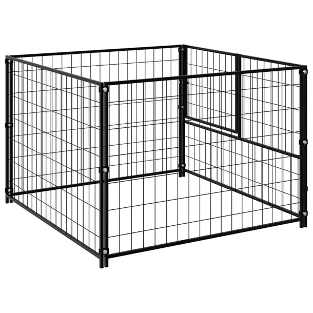 kojec-dla-psa-100x100x70cm-czarny-stal-wysokosc-70-cm