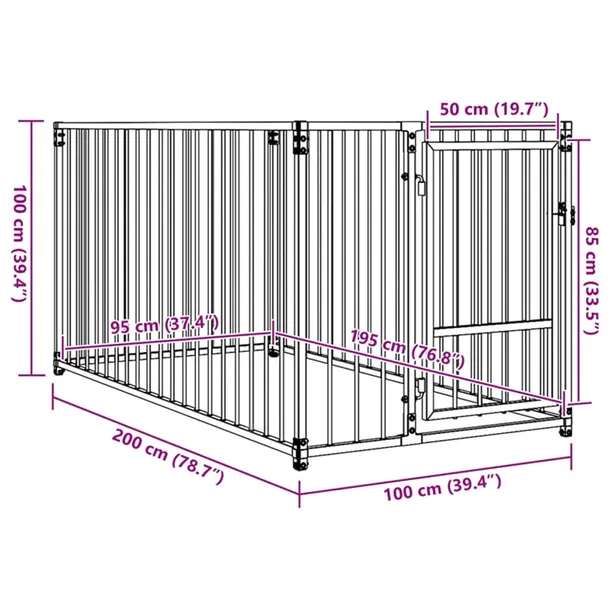 kojec-dla-psa-100x200x100cm-srebrny-material-wykonania-metal