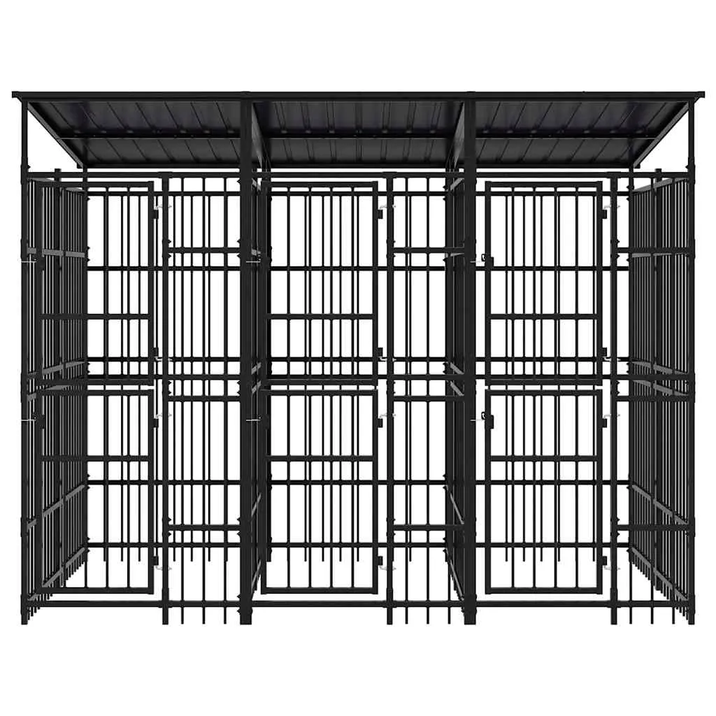 kojec-dla-psa-295x200x228-cm-czarny-stan-nowy