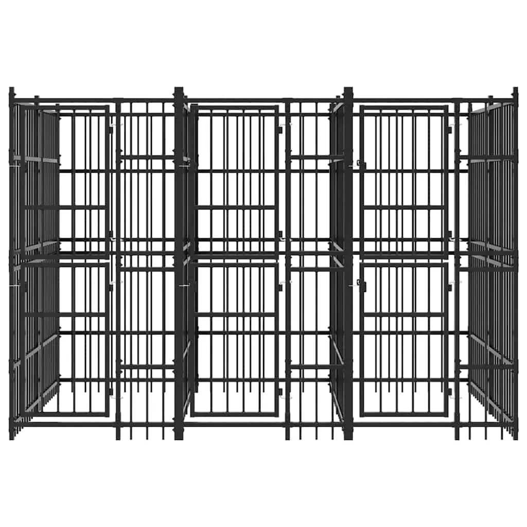 kojec-dla-psa-384x192x200cm-czarny-stan-nowy