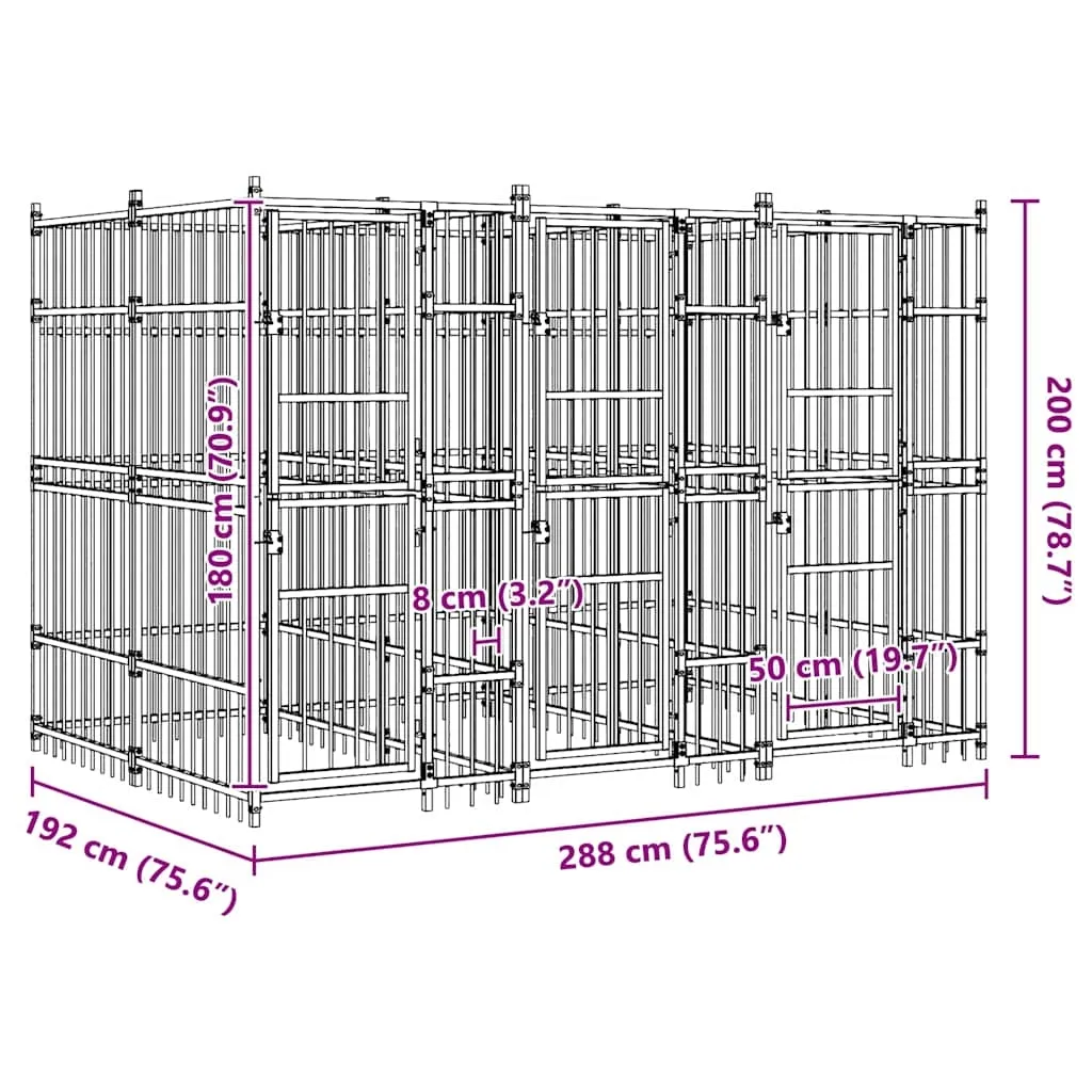 kojec-dla-psa-384x192x200cm-czarny-stan-nowy