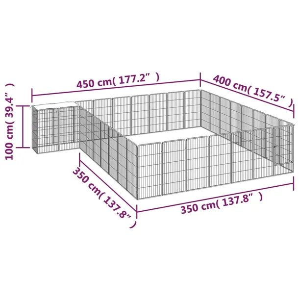 kojec-dla-psa-450x400x100-cm-czarny-wysokosc-100-cm