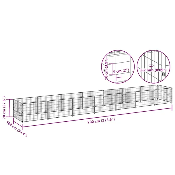 kojec-dla-psa-700x100x70-cm-srebrny-wysokosc-produktu-70-cm