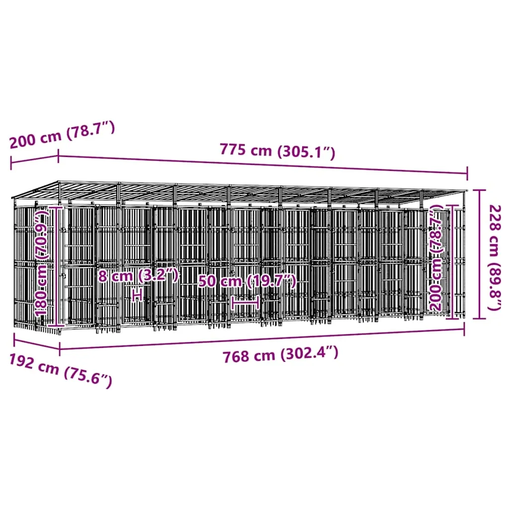 kojec-dla-psa-775x200x228-cm-czarny-stan-nowy