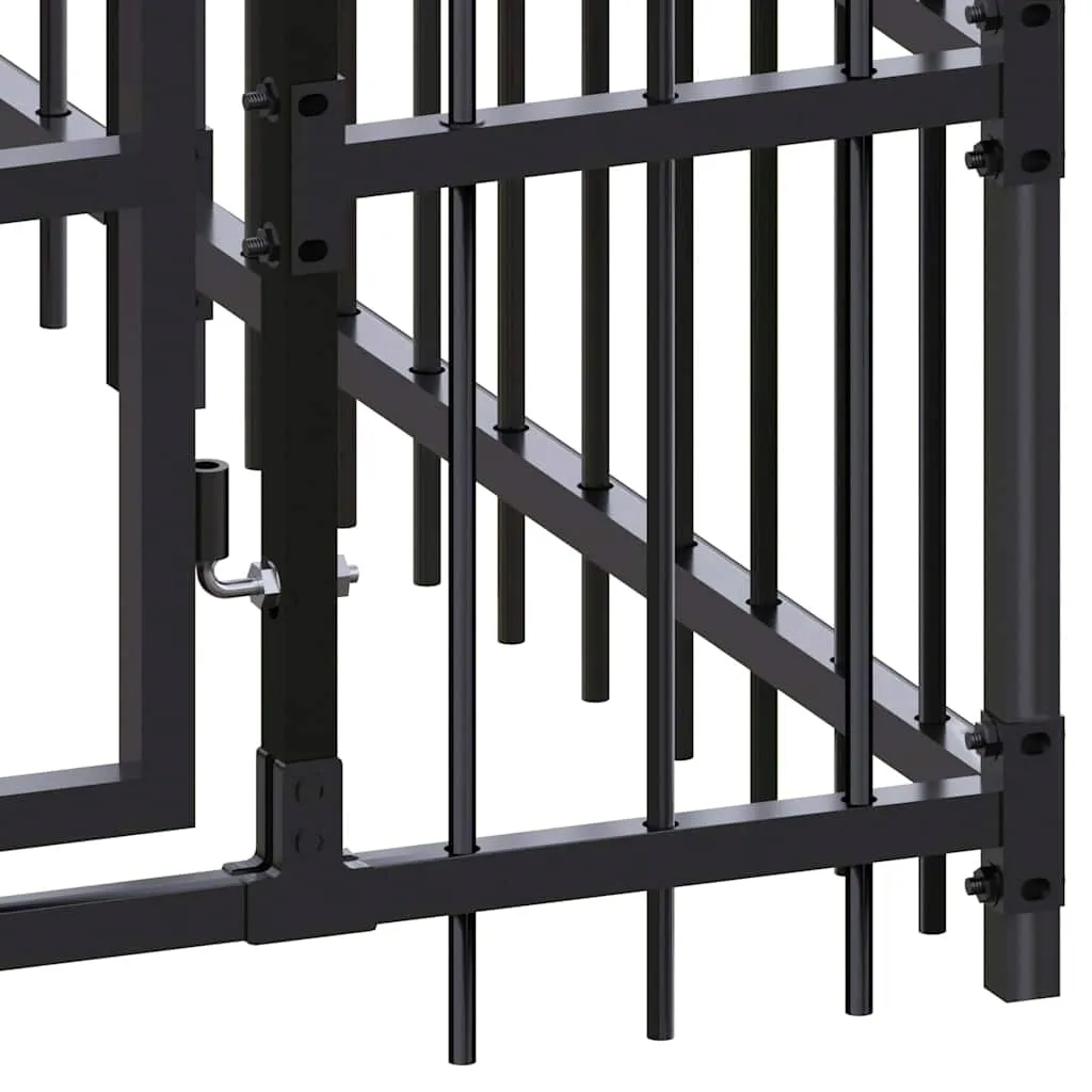 kojec-dla-psa-871x200x228-cm-czarny-stan-nowy