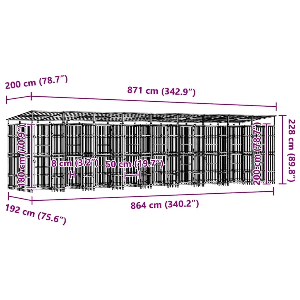 kojec-dla-psa-871x200x228-cm-czarny-stan-nowy