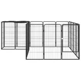 kojec-dla-psa-18-paneli-czarny-50x100-cm-stal-stan-nowy